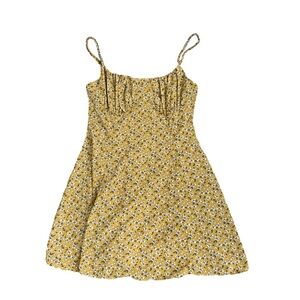 Yellow and White Mini Milkmaid Floral Sundress